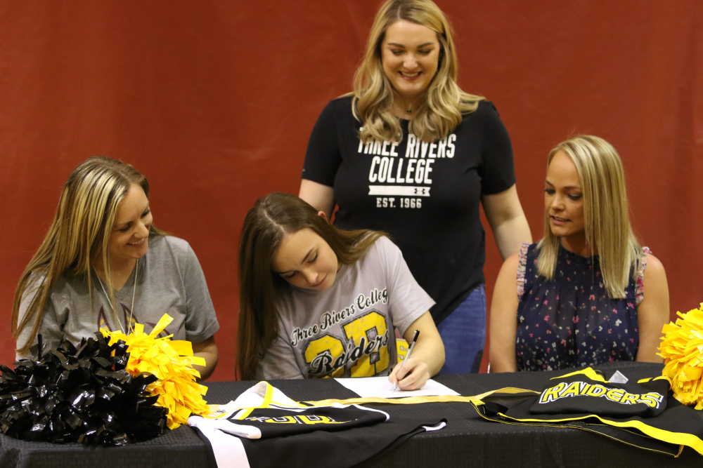 Neelyville's Haley Edwards signs with Three Rivers Cheerleading Squad